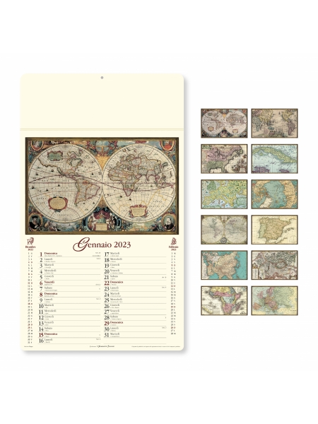 Calendari fotografici avoriati Antiche Mappe cm 31 x 52,5